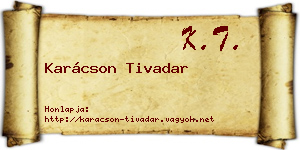 Karácson Tivadar névjegykártya