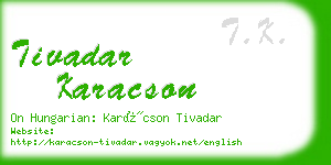 tivadar karacson business card